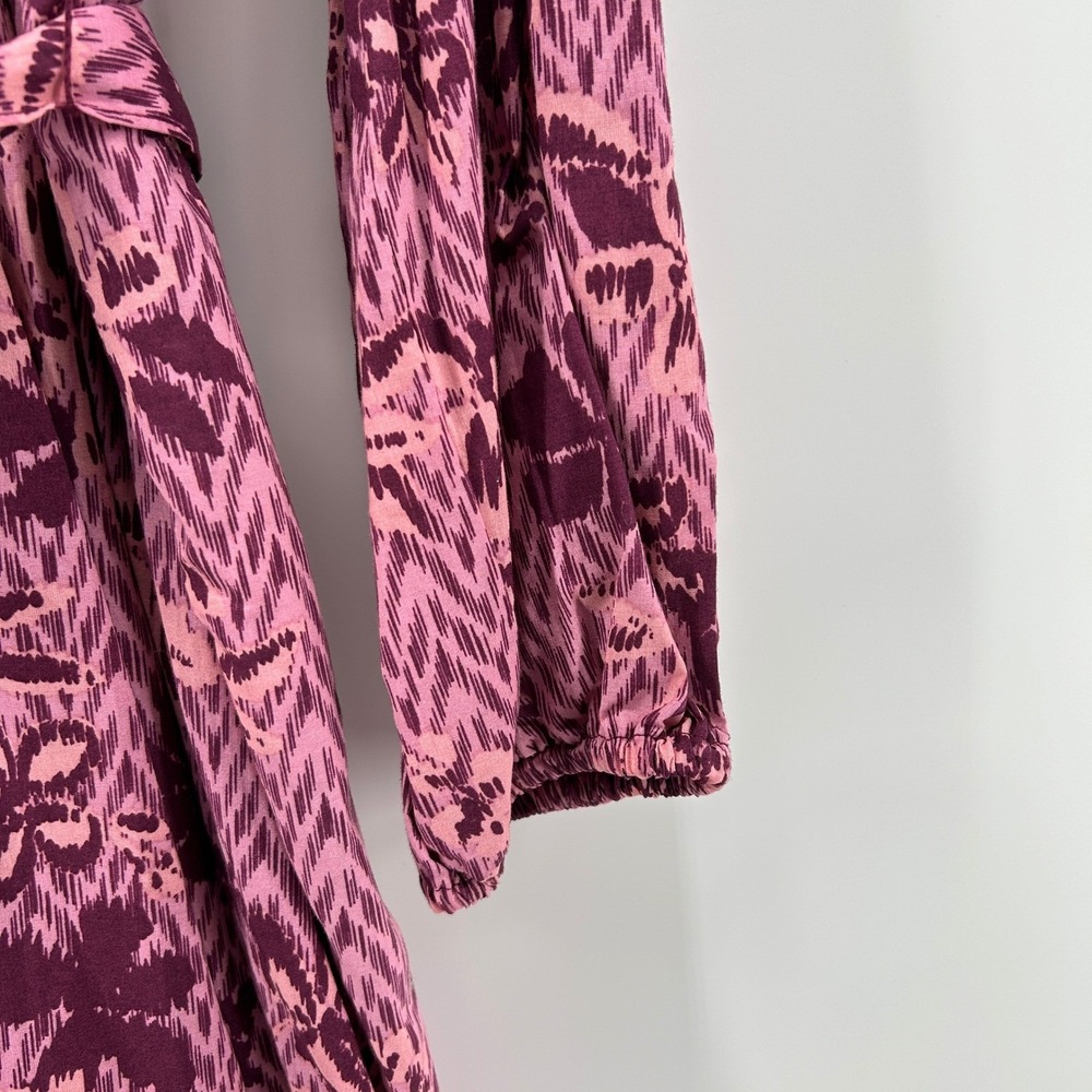 Ryegrass Purple Pink Floral Cotton Tiered Maxi Dress Long Sleeve XL NWT Boho - Picture 6 of 13